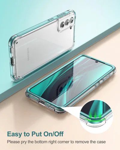 Vista 5 de SURITCH Funda transparente para Samsung Galaxy S21+ Plus de 6.7 pulgadas (solo protector de pantalla), [protector de pantalla integrado] carcasa
