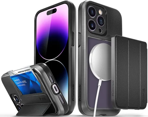 Vista 14 de VENA vCommute - Funda tipo cartera compatible con Apple iPhone 14 (6.1 pulgadas) (protección contra caídas de grado militar), funda de cuero