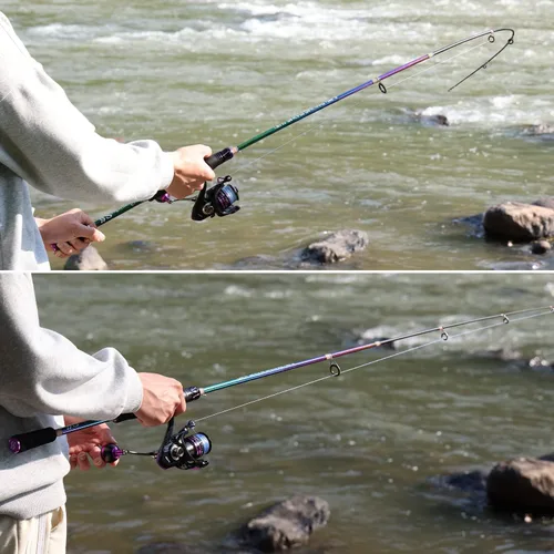 Vista 7 de [Usado] Sougayilang Combo de caña de pescar y carrete, caña de pescar mediana con carrete de cebo combo, combo de pesca de 2 piezas