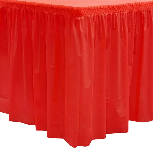 Vista 39 de Party Essentials Falda de mesa de plástico desechable resistente, 1 unidad, 29 pulgadas de ancho x 14 pies (168 pulgadas) de largo, amarillo
