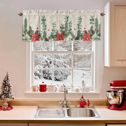 Vista 17 de Cenefa de primavera con amarre para ventanas de cocina, cenefas de cortina con lindos huevos coloridos de conejo, 42 x 12 pulgadas, 1 panel