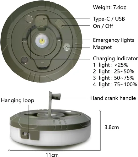 Vista 6 de Cadena de luces de campamento: tira de luces para exteriores con 5 modos de iluminación, recuperación rápida de 30 segundos, duradera e impermeable