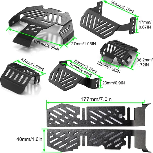 Vista 5 de DJCRAWLER Juego de armadura de chasis RC de 7 piezas 1/10 para coche deportivo TRX-4, placa deslizante de acero inoxidable para TRAXXAS TRX4