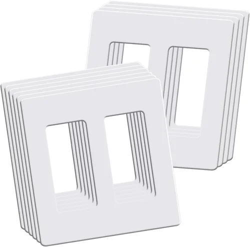 Vista 17 de Placas de pared decorativas sin tornillos, cubiertas de tomacorriente seguras para niños de 3 bandas, tamaño estándar 4.68" x 6.54", placa frontal