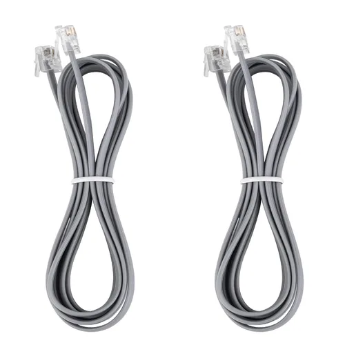 Vista 11 de LanSenSu Cable RJ12 RJ12 6P6C macho a macho recto con cable para uso de datos y voz, paquete de 2 unidades (negro, 3.3 pies)