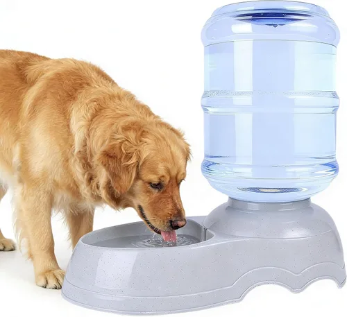 Vista 8 de Comederos automáticos para perros, dispensador de alimentos por gravedad de 3 galones para perros grandes, comedero automático para perros de razas