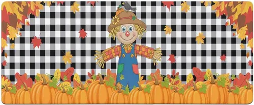 Vista 7 de Tapete de baño antideslizante para bañera, tapete de baño de espantapájaros, calabaza, hojas, alfombra de pasillo de baño, alfombra de pasillo