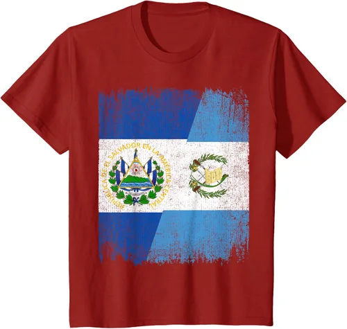 Vista 51 de Camiseta Half El Salvador Bandera de Guatemala con raíces guatemaltecas