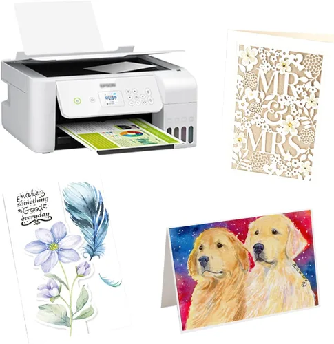 Vista 4 de 100 hojas de cartulina blanca de 4" x 6", hojas de cartulina gruesa, papel de invitación en blanco, tarjetas de felicitación imprimibles, cubierta