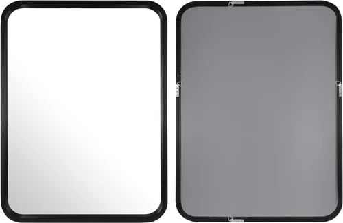 Vista 5 de WallBeyond - Espejo de madera de 18x24 pulgadas para baño, espejo de pared con marco de madera estilo granja, espejo rectangular montado en la pared