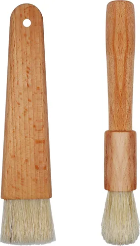 Vista 2 de EIKS 2 juegos de cerdas naturales con mango de madera para repostería