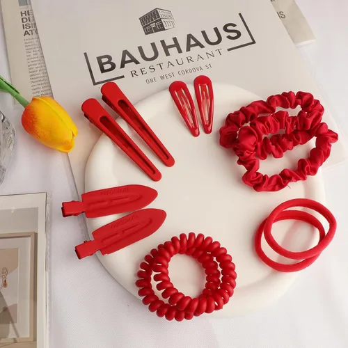 Vista 2 de Juego de 15 accesorios para el cabello, pinzas para el cabello, pinzas de cocodrilo, lazos para la cabeza, diadema de mandíbula, tamaño pequeño
