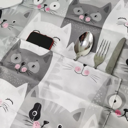 Vista 7 de Waldeal Delantales con diseño de gatos lindos para mujeres con bolsillos, regalos de cumpleaños de Navidad para hombres, chef, mamá, papá, esposa