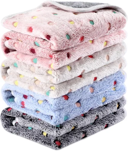 Vista 20 de Reginary - 4 mantas de forro polar de conejillo de indias, adorable pata Revestimientos impermeables y lavables, ropa de cama absorbente de doble