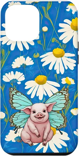 Vista 26 de Adorable Pig Piglet with Butterfly Wings Daisy Flower Sweet Case for iPhone 17