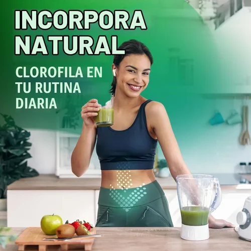 Vista 2 de Paquete de 2 Gotas Líquidas de Clorofila 6000MG – Gotas Líquidas de Clorofila Natural para Desintoxicación, Energía, Piel – Desodorante Interno