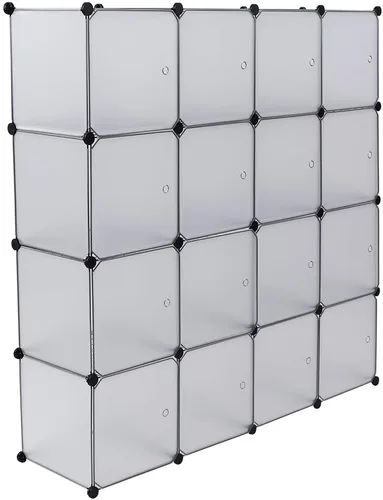 Vista 7 de Organizador de almacenamiento de 16 cubos, organizador de almacenamiento de ropa para armario, estantes de cubo, organizadores de armario y estantes