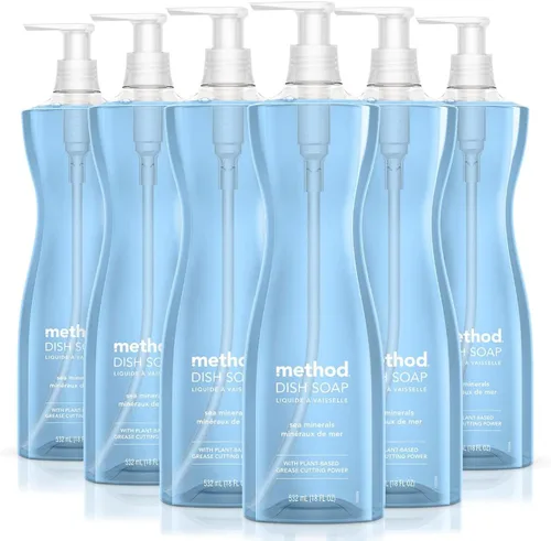 Vista 13 de Method Jabón de gel para platos, aroma a clementina, resistente a la grasa y alimentos pegados, fórmula libre de crueldad, fabricado con plástico