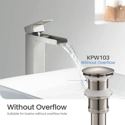 Vista 3 de KIBI Tapón de drenaje desplegable para lavabo de baño sin desbordamiento Diseño de cubierta completa de drenaje de tocador Construcción duradera