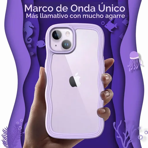 Vista 3 de JETech Funda ondulada para iPhone 14, color morado
