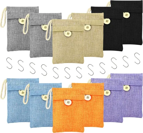 Vista 10 de Bolsas de carbón de bambú absorbentes de olores, paquete de 4×500g (17.64 oz cada una) bolsas purificadoras de aire de carbón de bambú, para 4