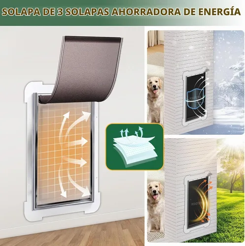 Vista 2 de MIAOTONG Solapa de repuesto para puerta de perro con tornillos, 3 solapas Compatible con puertas para perros PetSafe Freedom PAC11-11038, 8 1/8