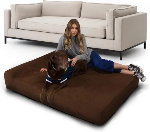 Vista 12 de Pet Support Systems - Cama ortopédica de espuma viscoelástica de gel extra grande de 52 x 36 x 7 pulgadas con cojín para perros, color azul mezclilla
