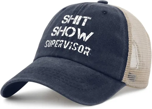 Vista 2 de VUWKNQ Shit Show Hat Shit Show Supervisor Hat Trucker Hat Women Funny Mesh Cap for Summer