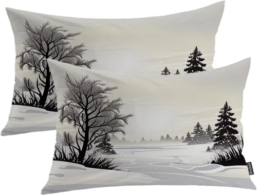 Vista 24 de Shrahala Juego de 2 fundas de almohada decorativas de granja rústica, paquete de 2, fundas de almohada de estilo rústico con textura de cesta tejida