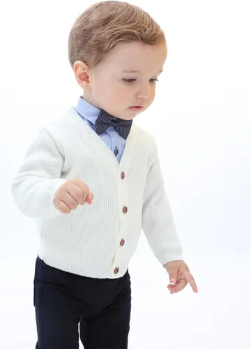 Vista 6 de Lilax Little Boys Basic Long Sleeve V-Neck Classic Knit Cardigan Sweater