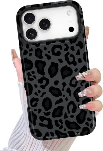 Vista 49 de TEAUGHT Compatible con iPhone 11 Funda con patrón lindo estampado de leopardo negro guepardo + protector de pantalla a prueba de golpes, funda