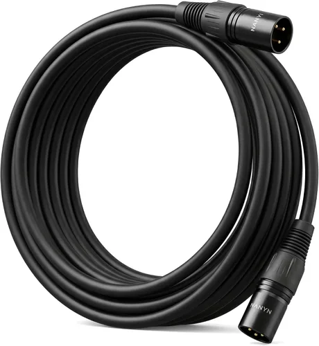 Vista 17 de NANYI XLR cable de micrófono macho a macho, cable de conexión de 3 pines, 1.6 pies 3-pin XLR male to male patch cable; 1.6ft; 25AWG OFC; copper