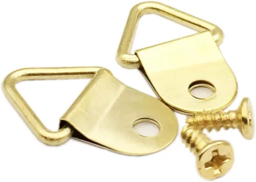 Vista 9 de Ganchos de acero para colgar fotos con anillos triangulares pequeños con tornillos, marcos de fotos, soluciones para colgar cuadros de relojes