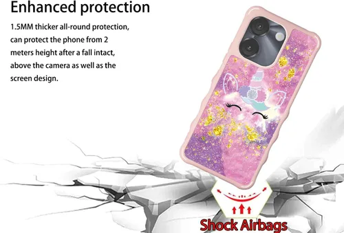 Vista 66 de jioeuinly Funda compatible con Oukitel P1 Pro con protector de pantalla de vidrio templado, policarbonato duro + silicona suave, soporte de anillo