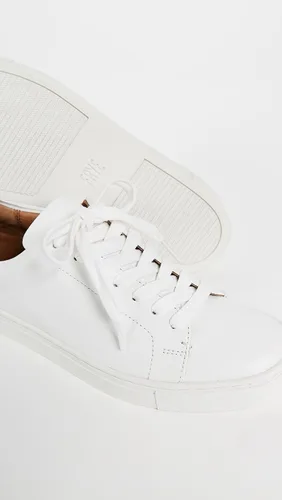 Vista 6 de Frye Ivy Tenis de encaje bajo para mujer, hechos de cuero italiano suave y vintage con plantilla moldeada extraíble, forro de cuero y suelas de goma