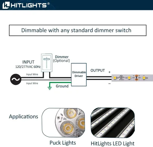 Vista 5 de Controlador de luces LED regulables, transformador 110 V CA-12 V / 24 V CC, alimentación de baja tensión, compatible con Lutron y Leviton, cocinas