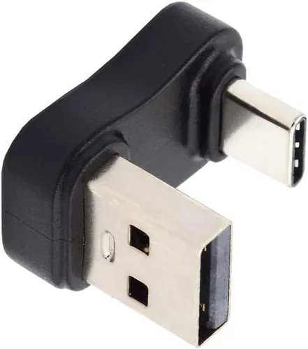 Vista 11 de xiwai USB3.0 tipo A macho a USB 3.1 tipo C macho hacia arriba opuesto en forma de U en ángulo trasero 90 grados adaptador de carga de datos 10Gbps