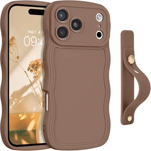 Vista 18 de GUAGUA Funda para iPhone SE 2022/2020, Funda para Teléfono iPhone 7/8 Diseño Lindo de Forma de Onda Rizada TPU Suave con Correa de Muñeca Soporte