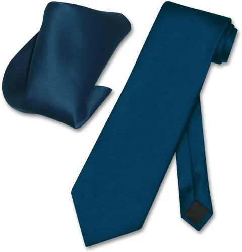 Vista 27 de Vesuvio Napoli Solid Color NeckTie & Handkerchief Pocket Square Men's Neck Tie Hanky Set Verde Aqua