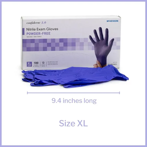 Vista 4 de McKesson Confiderm 3.0 Disposable Nitrile Exam Glove Standard Cuff Length