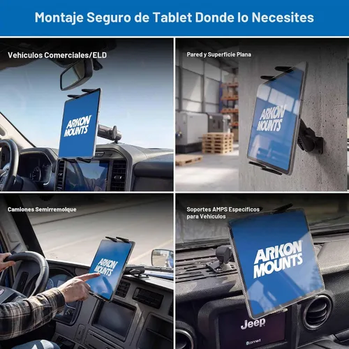 Vista 3 de ARKON Mounts - Soporte para tablet resistente, base de taladro permanente AMPS para vehículos, flotas, escritorios y estaciones de trabajo