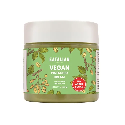 Vista 13 de EATALIAN by AMZ BETTER Crema de Pistacho, 7oz/200 gr, pasta de pistacho untable, sabor dulce y único, ideal para pan, para pasteles, postres