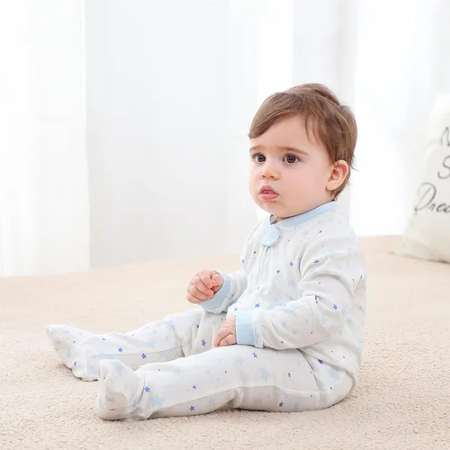 Vista 4 de ZAV Solid Unisex Infants Clothes Baby Boys Girl Footed Jumpsuits Cotton Rompers