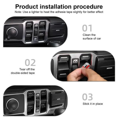 Vista 5 de CheroCar Cubierta de botón para interruptor de ventana Jeep JL, accesorios interiores para Jeep Wrangler JL JLU Gladiator JT 2018-2021