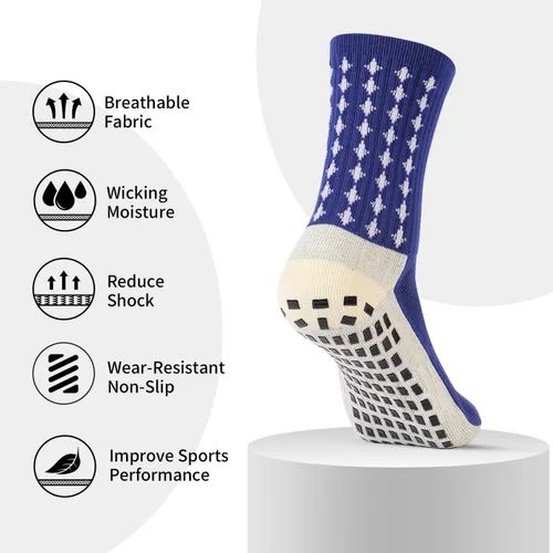 Vista 5 de wonhag Calcetines de fútbol para hombre antideslizantes 134 pares de almohadillas antideslizantes para fútbol, baloncesto, deportes con pinzas