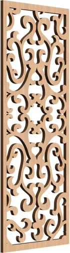 Vista 75 de 9 3/8 pulgadas de ancho x 24 3/8 pulgadas de alto x 1/4 de alto Smithfield paneles de pared de madera con calado, abedul