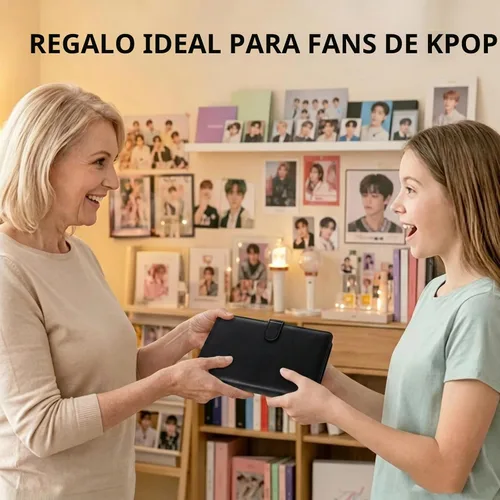 Vista 6 de MUDOR Carpeta de tarjeta fotográfica A5 para tarjeta KPOP, álbum de Negro