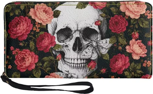 Vista 35 de Coldinair Cartera de piel sintética con cierre de cremallera para mujer, con bloqueo RFID, monedero para teléfono con correa para viaje, Añade tu