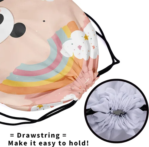 Vista 26 de Bolsa de agarre de gimnasia de piel de animal, bolsa de gimnasia con cordón ajustable, bolsa de cuerda para fauna silvestre, Mariposas Galaxy