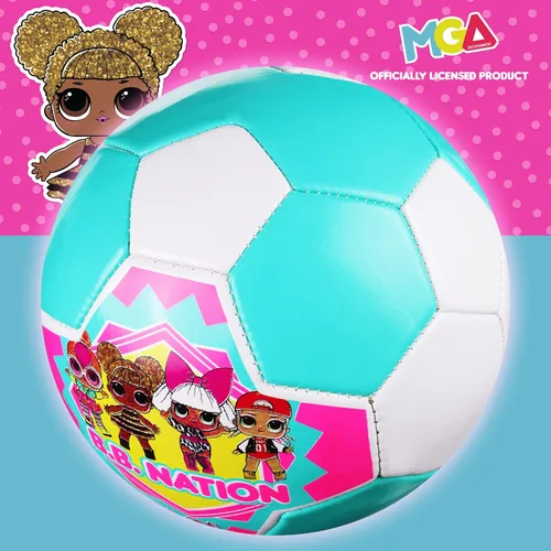 Vista 7 de LOL Surprise! Balón de fútbol tamaño 3, BB Nation con licencia oficial de fútbol para niños y niñas, multicolor